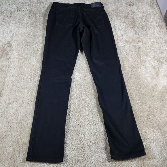 Levis Jeans Womens 6M Black Denim Mid Rise Skinny Grunge Dark Wash 90s Biker - Picture 6 of 12